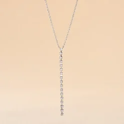 Collier Whitney Argent Blanc Oxyde De Zirconium