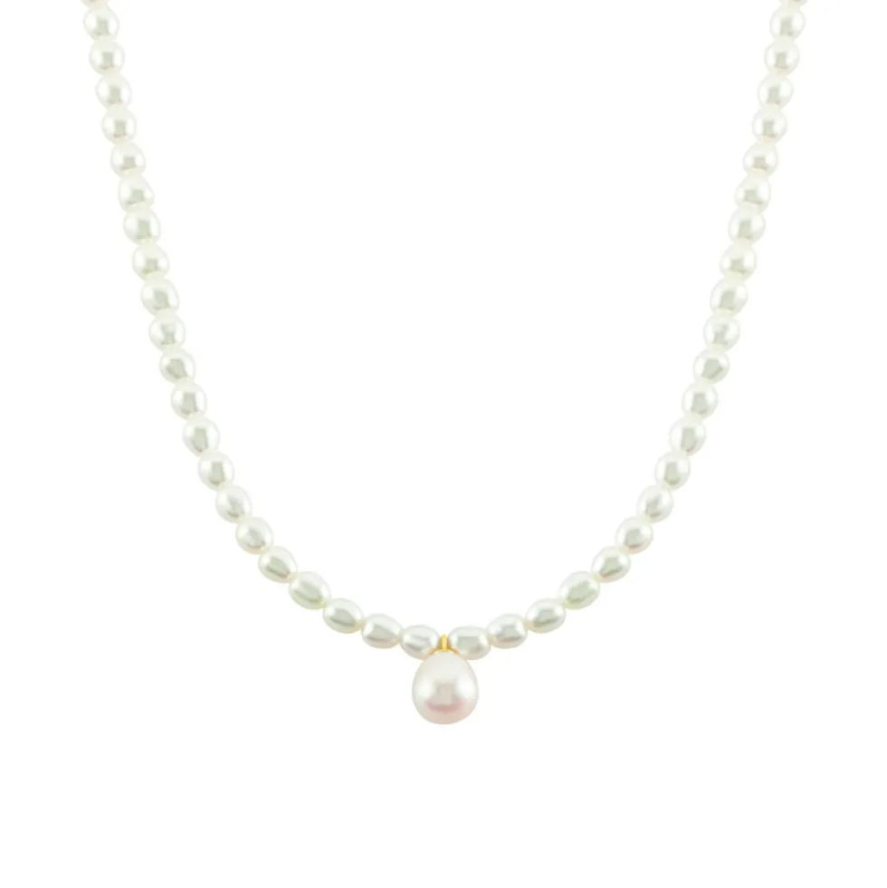 Collier Wilfrid Or Jaune Perle De Culture
