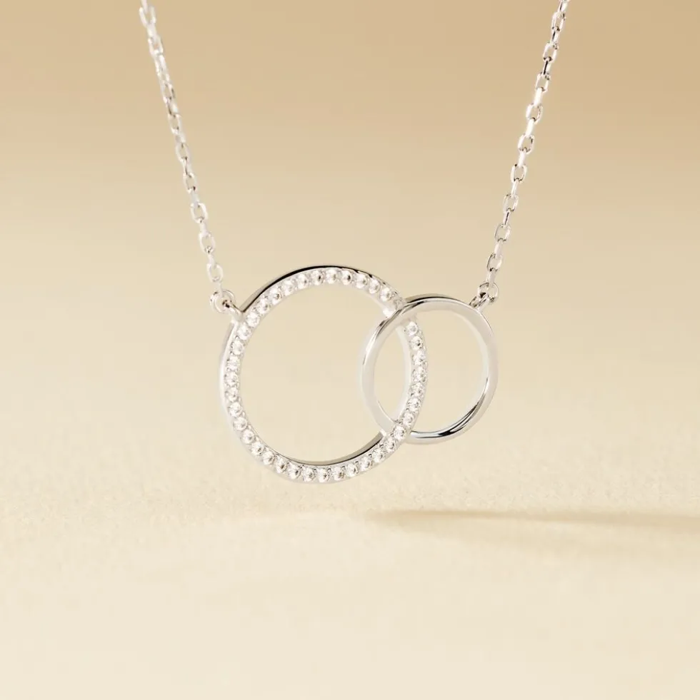 Collier Yalaz Argent Blanc Oxyde De Zirconium