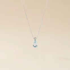 Collier Yrene Or Blanc Topaze
