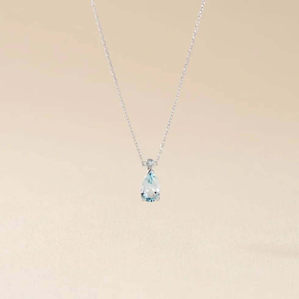 Collier Yrene Or Blanc Topaze