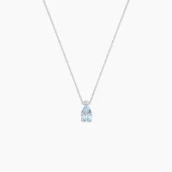 Collier Yrene Or Blanc Topaze