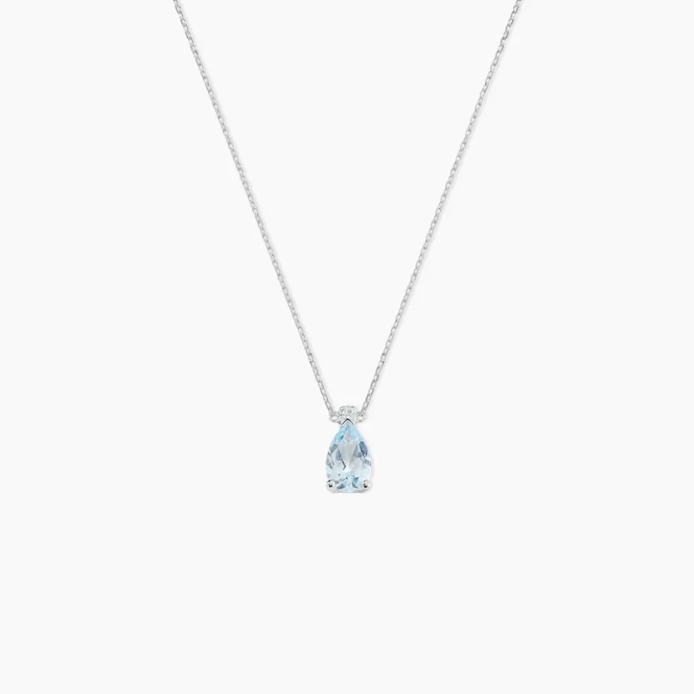 Collier Yrene Or Blanc Topaze