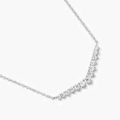 Collier Zuina Argent Blanc Oxyde De Zirconium