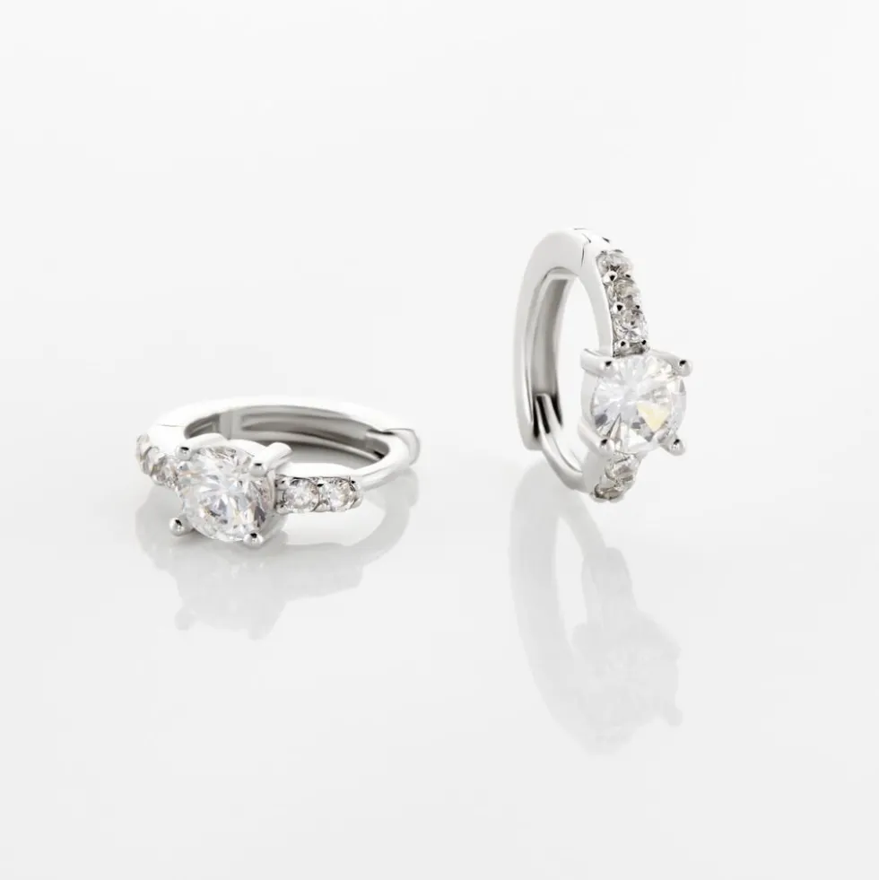 Creoles Argent Blanc Rio Oxydes De Zirconium