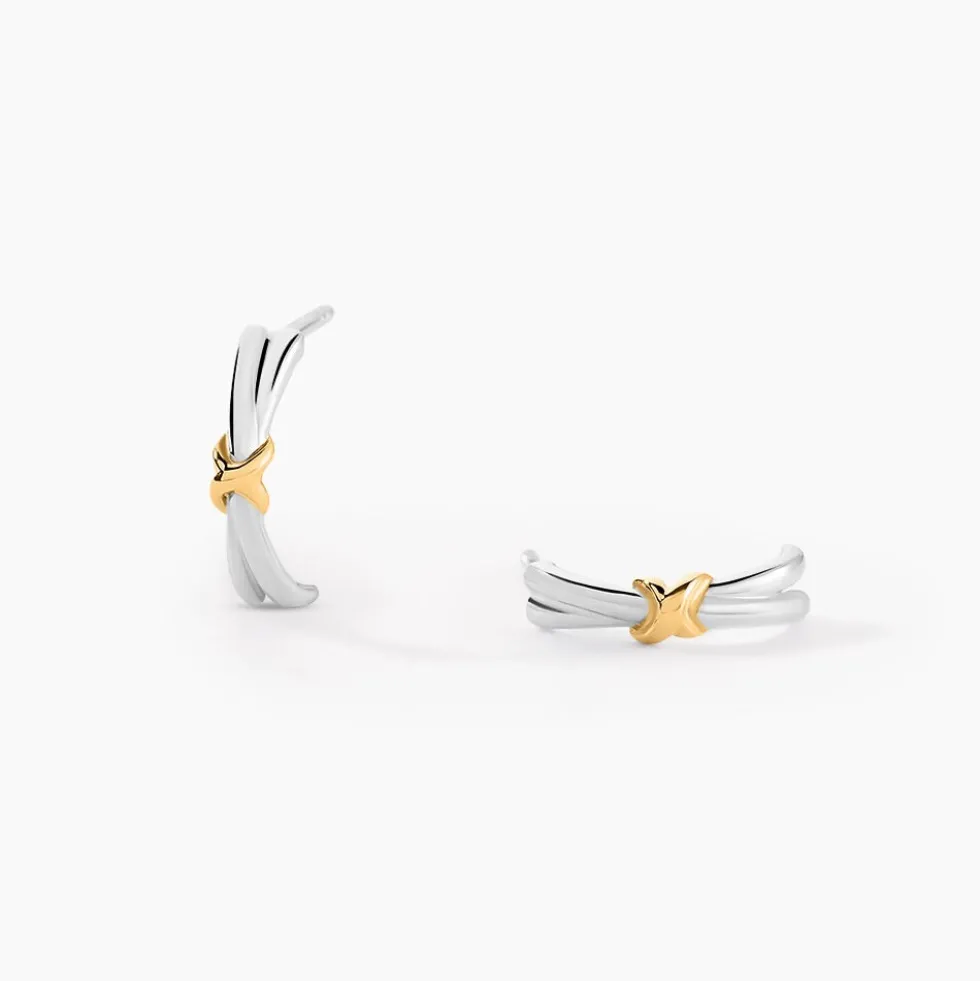 Creoles Loice Or Jaune Argent Blanc
