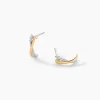 Creoles Louma Or Jaune Argent Blanc