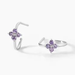 Creoles Argent Blanc Blossom Bash Oxyde De Zirconium
