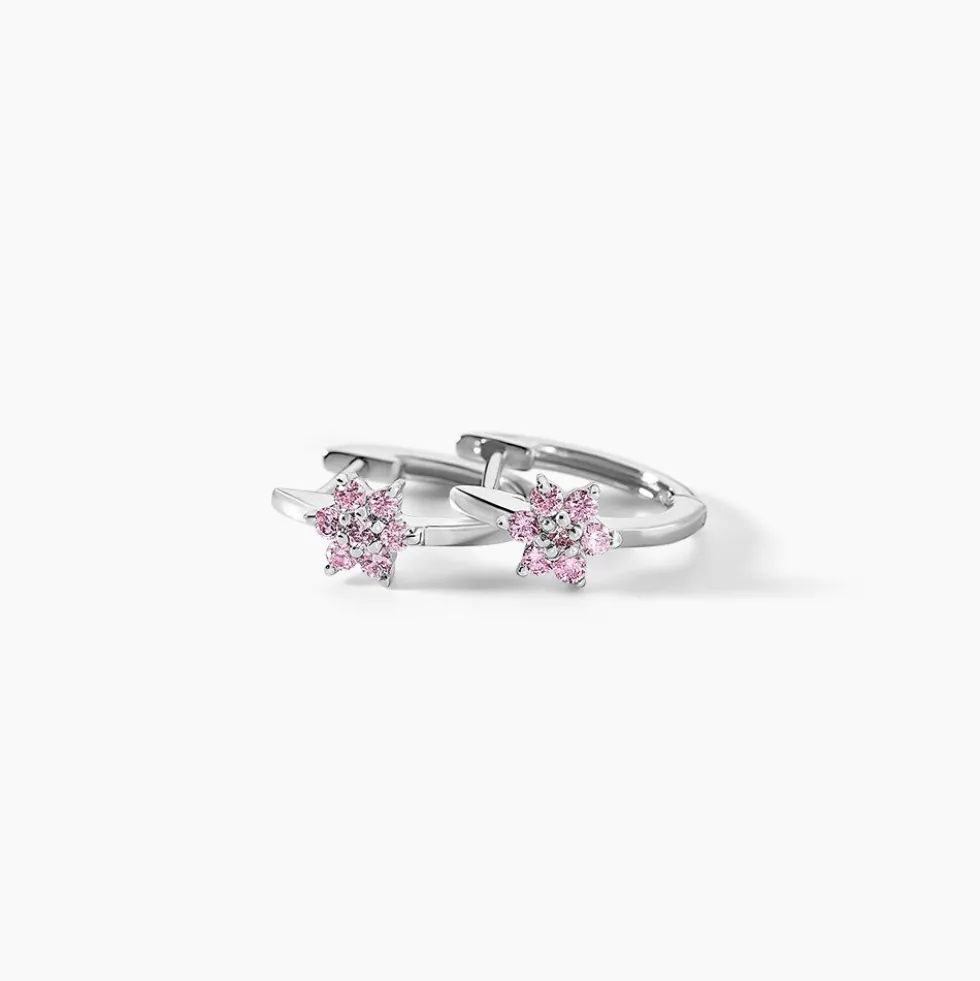 Creoles Argent Blanc Blossom Bash Oxyde De Zirconium