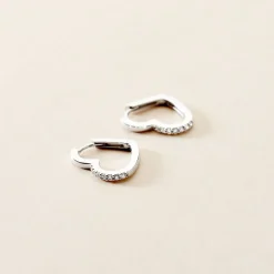Creoles Argent Blanc Deep In Love Oxyde De Zirconium