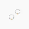 Creoles Or Jaune et Argent Blanc