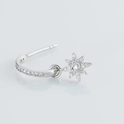 Créole Unitaire Ancelin Rondes Argent Blanc Oxyde De Zirconium