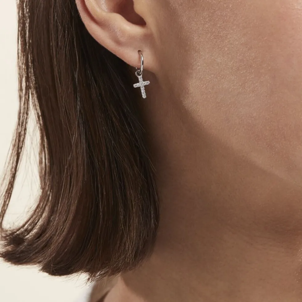 Créole Unitaire Argent Blanc Donelle Oxyde De Zirconium