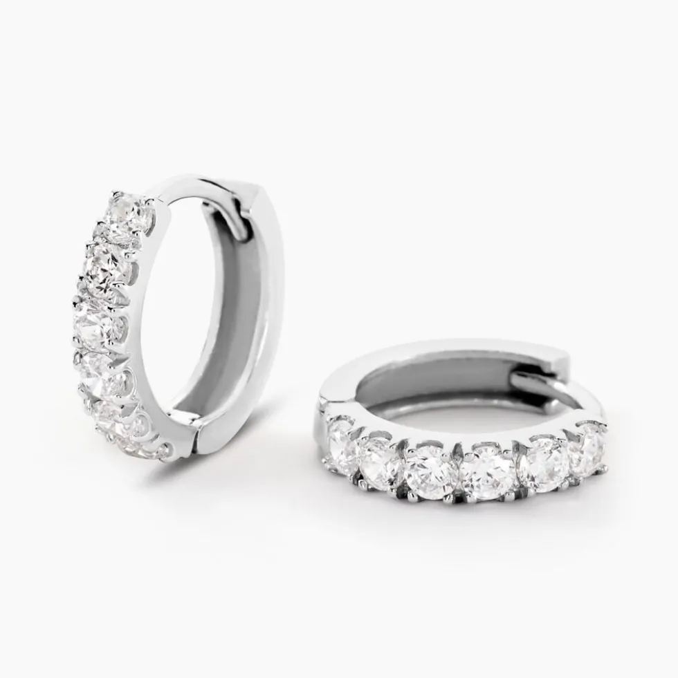 Créoles Andgelina Rondes Or Blanc Oxyde De Zirconium