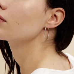 Créoles Argent Blanc Agathe