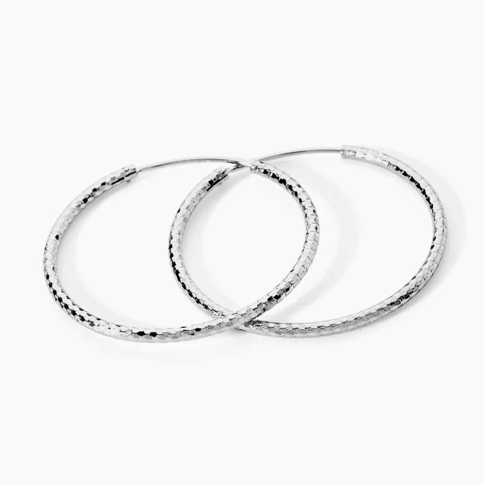 Créoles Argent Blanc Agathe