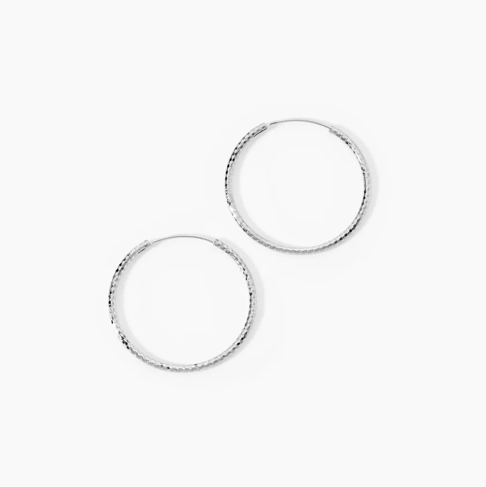 Créoles Argent Blanc Agathe