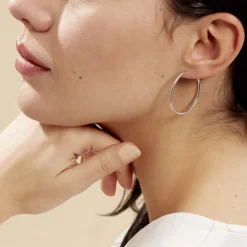 Créoles Argent Blanc Agathe