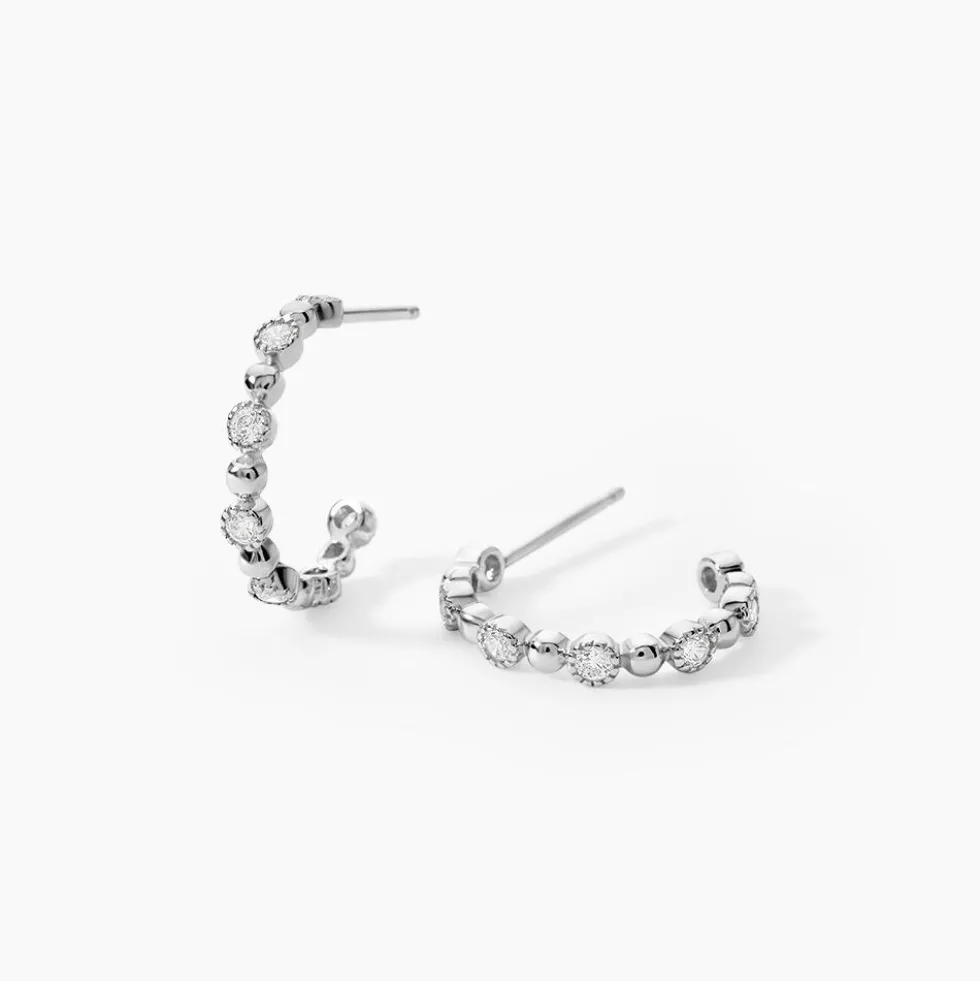 Créoles Argent Blanc Daren Oxydes De Zirconium