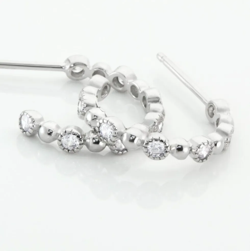 Créoles Argent Blanc Daren Oxydes De Zirconium