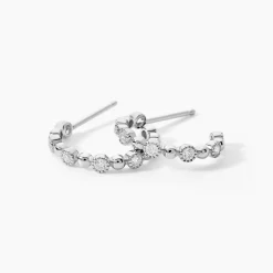 Créoles Argent Blanc Daren Oxydes De Zirconium