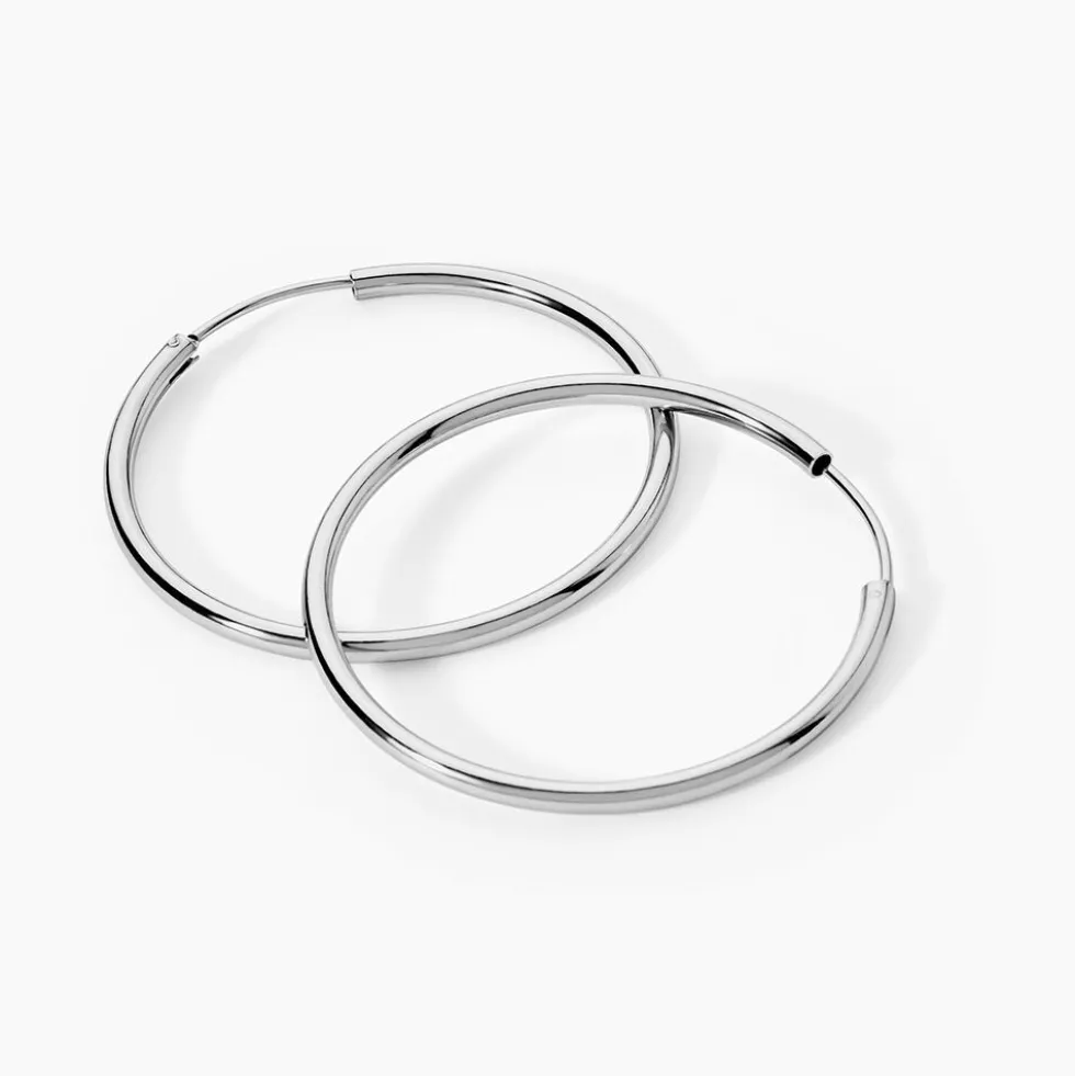 Créoles Argent Blanc Olympia