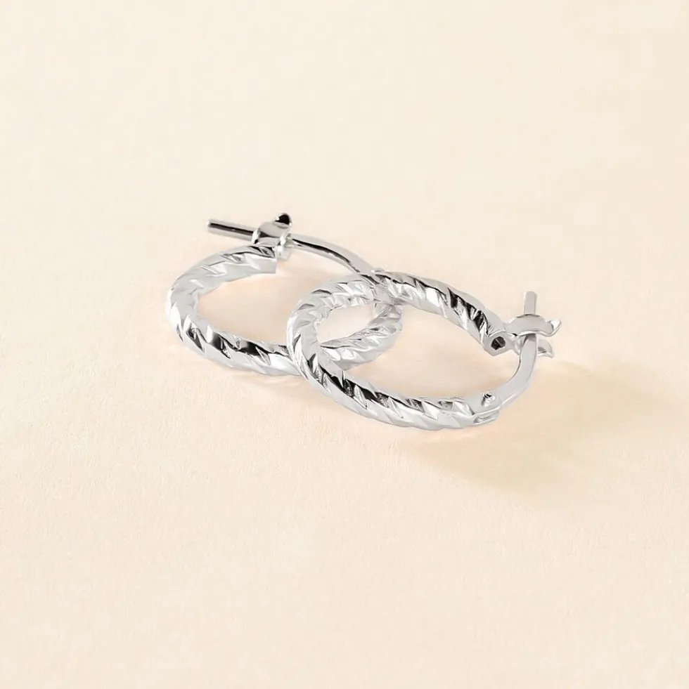Créoles Djulia Argent Blanc