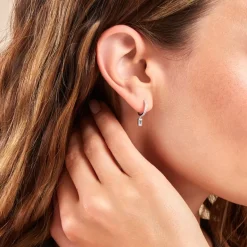 Créoles Dua Argent Blanc Oxyde De Zirconium