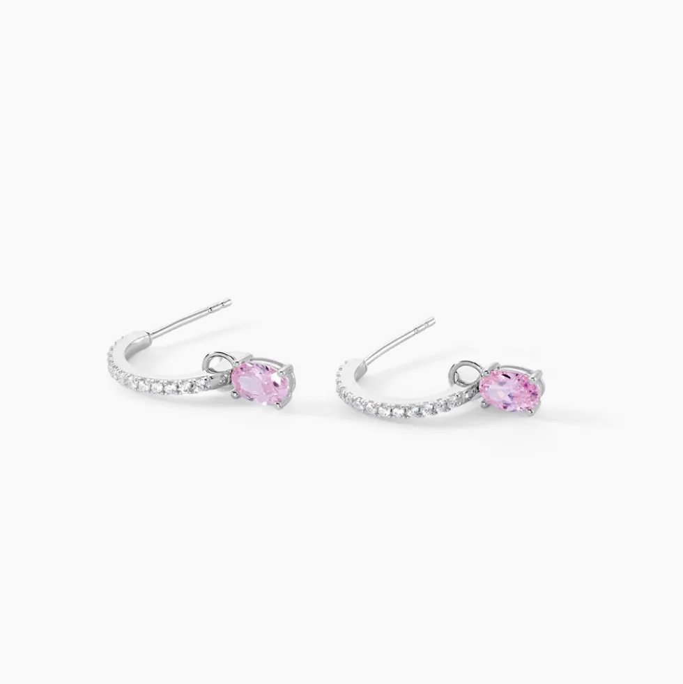 Créoles Evasion Argent Blanc Oxyde De Zirconium