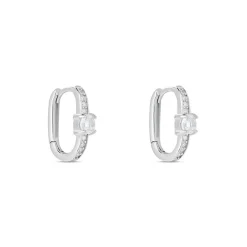 Créoles Francene Argent Blanc Oxyde De Zirconium