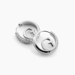 Créoles Guess Crazy Earrings Acier Blanc Oxyde De Zirconium