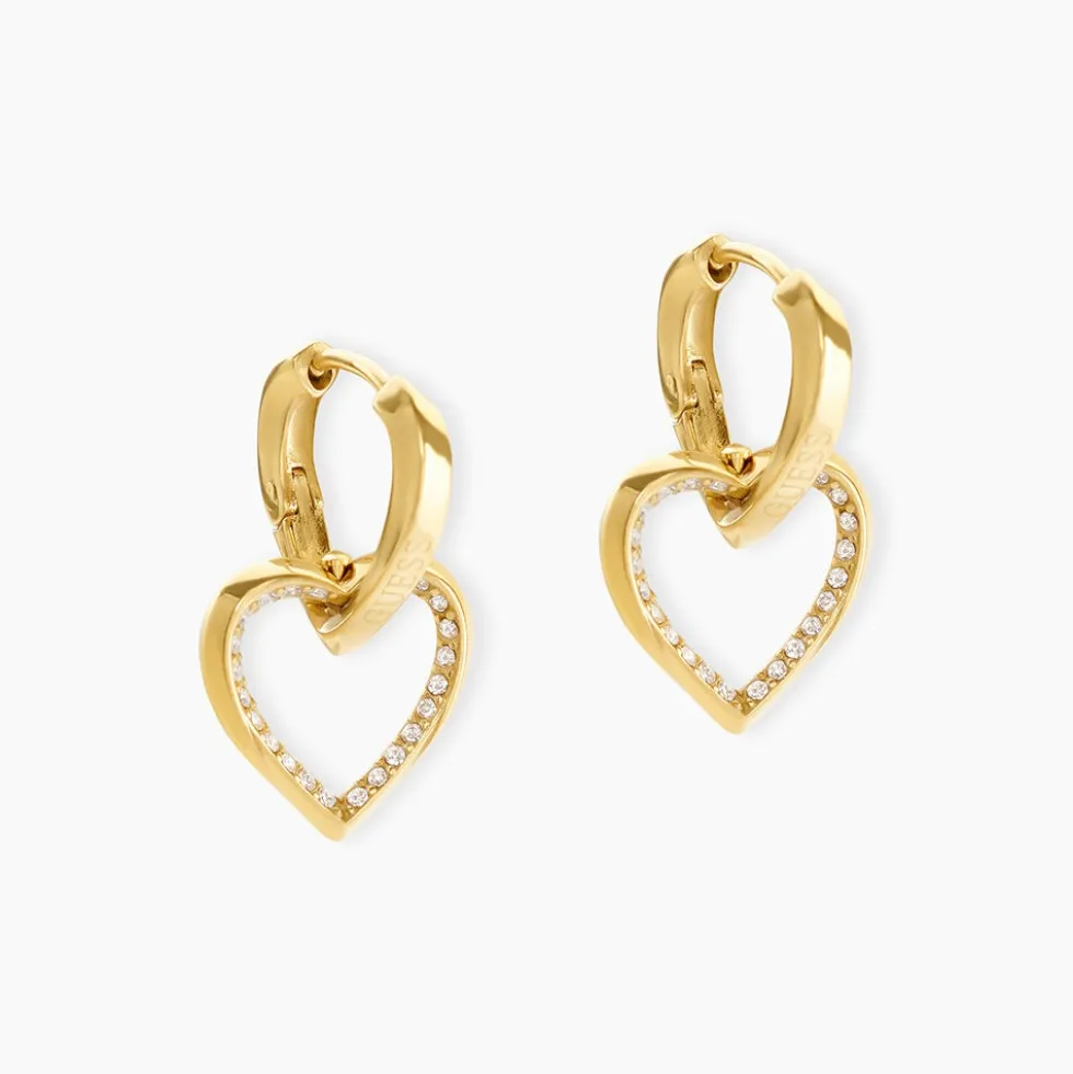 Créoles Guess Mon Amour Acier Jaune Oxyde De Zirconium