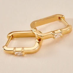 Créoles Ileen Plaqué Or Doré Oxyde De Zirconium
