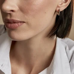 Créoles Ileen Plaqué Or Jaune Oxyde De Zirconium