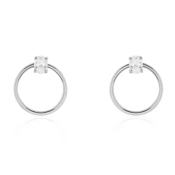 Créoles Kip Or Blanc Oxyde De Zirconium