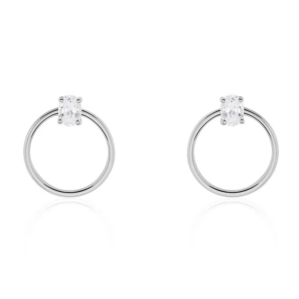 Créoles Kip Or Blanc Oxyde De Zirconium