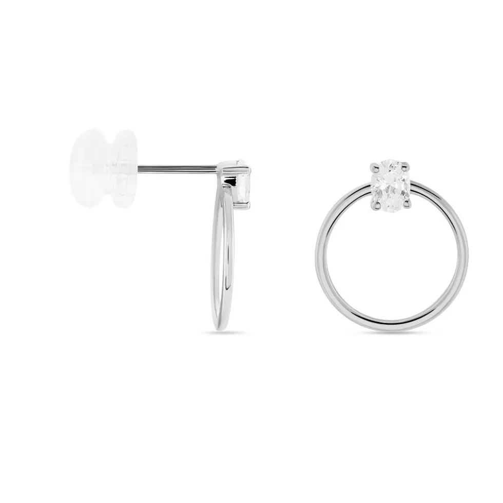 Créoles Kip Or Blanc Oxyde De Zirconium