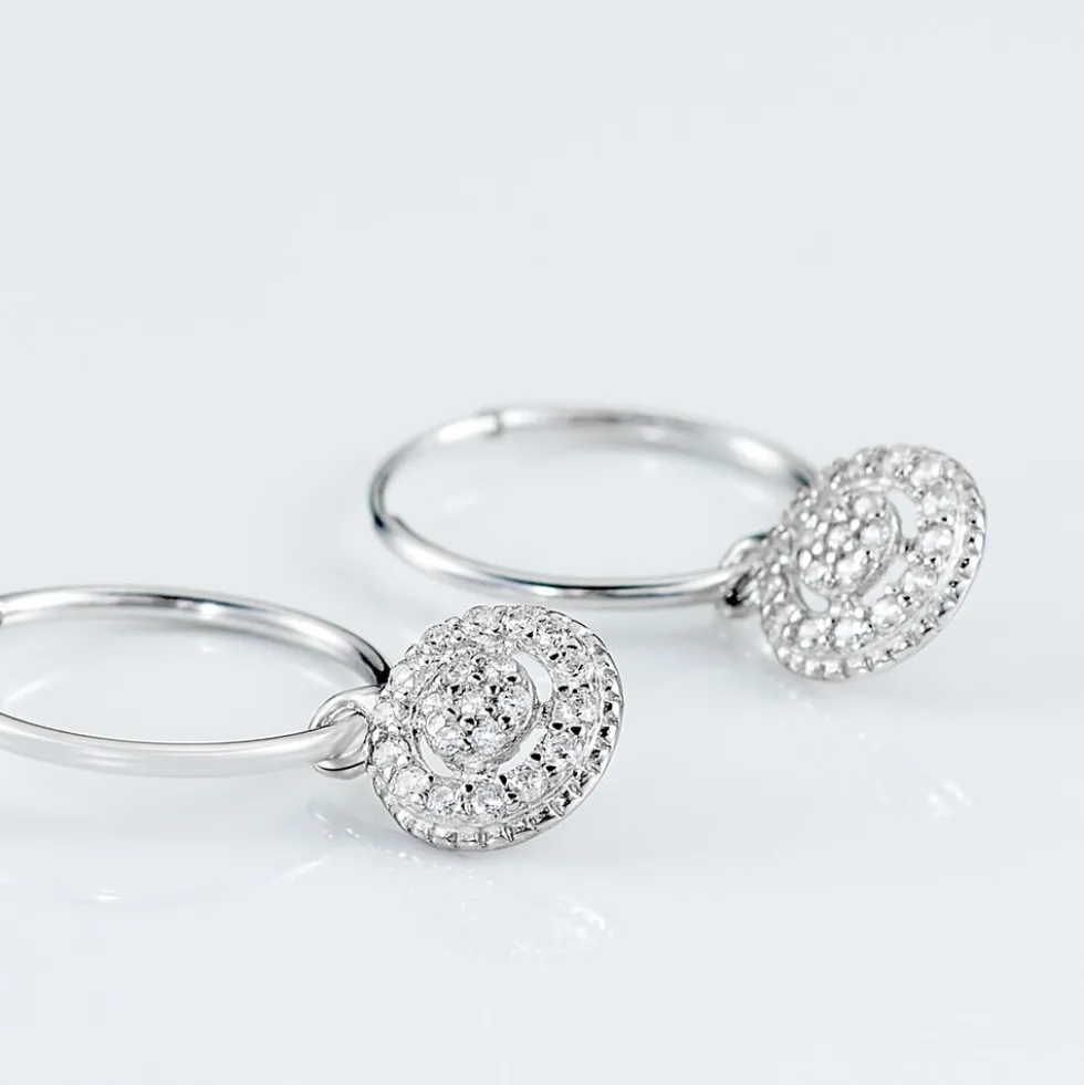 Créoles Lulu Or Blanc Oxyde