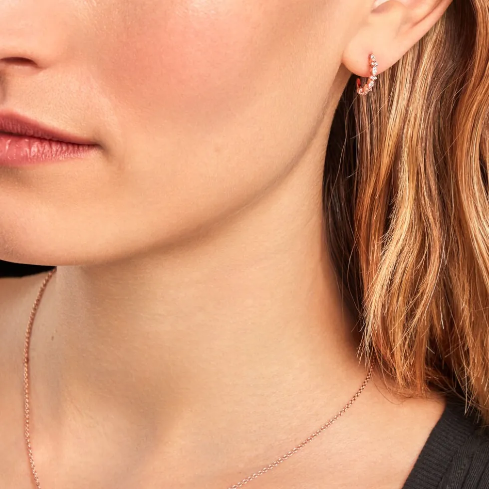 Créoles Naura Argent Rose Oxyde De Zirconium