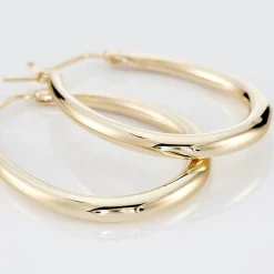 Créoles Olivia Ovale Plaqué Or Jaune