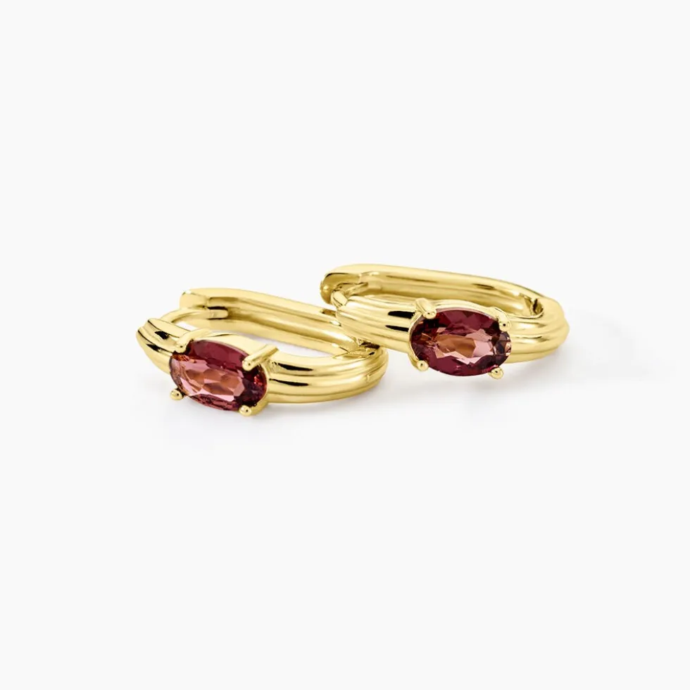 Créoles Poem Argent Jaune Tourmaline
