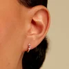 Créoles Poem Argent Jaune Rhodolite Oxyde De Zirconium