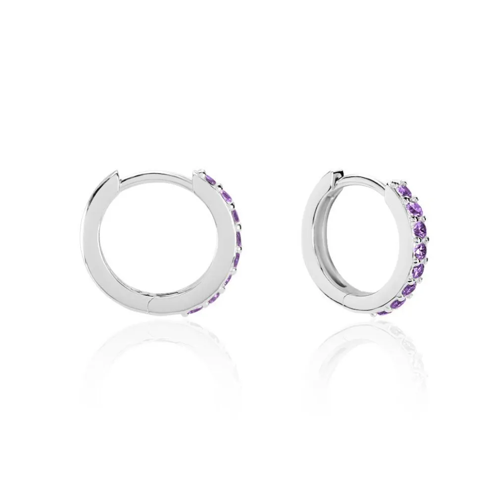 Créoles Rio Argent Blanc Oxyde De Zirconium
