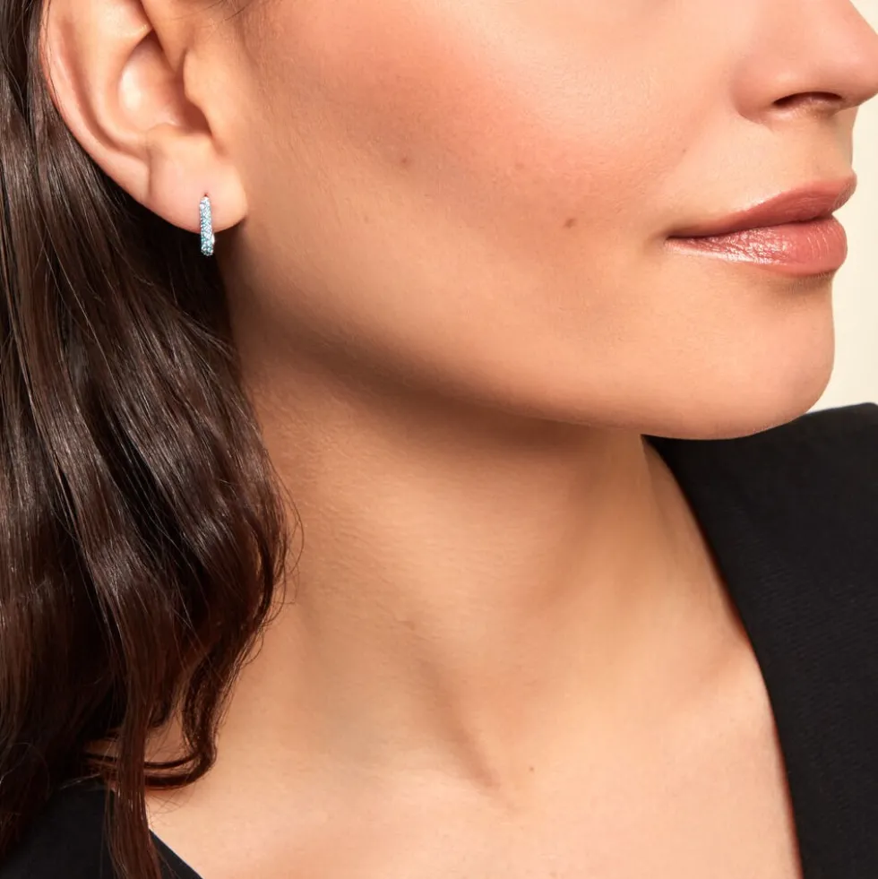 Créoles Rio Argent Blanc Oxyde De Zirconium