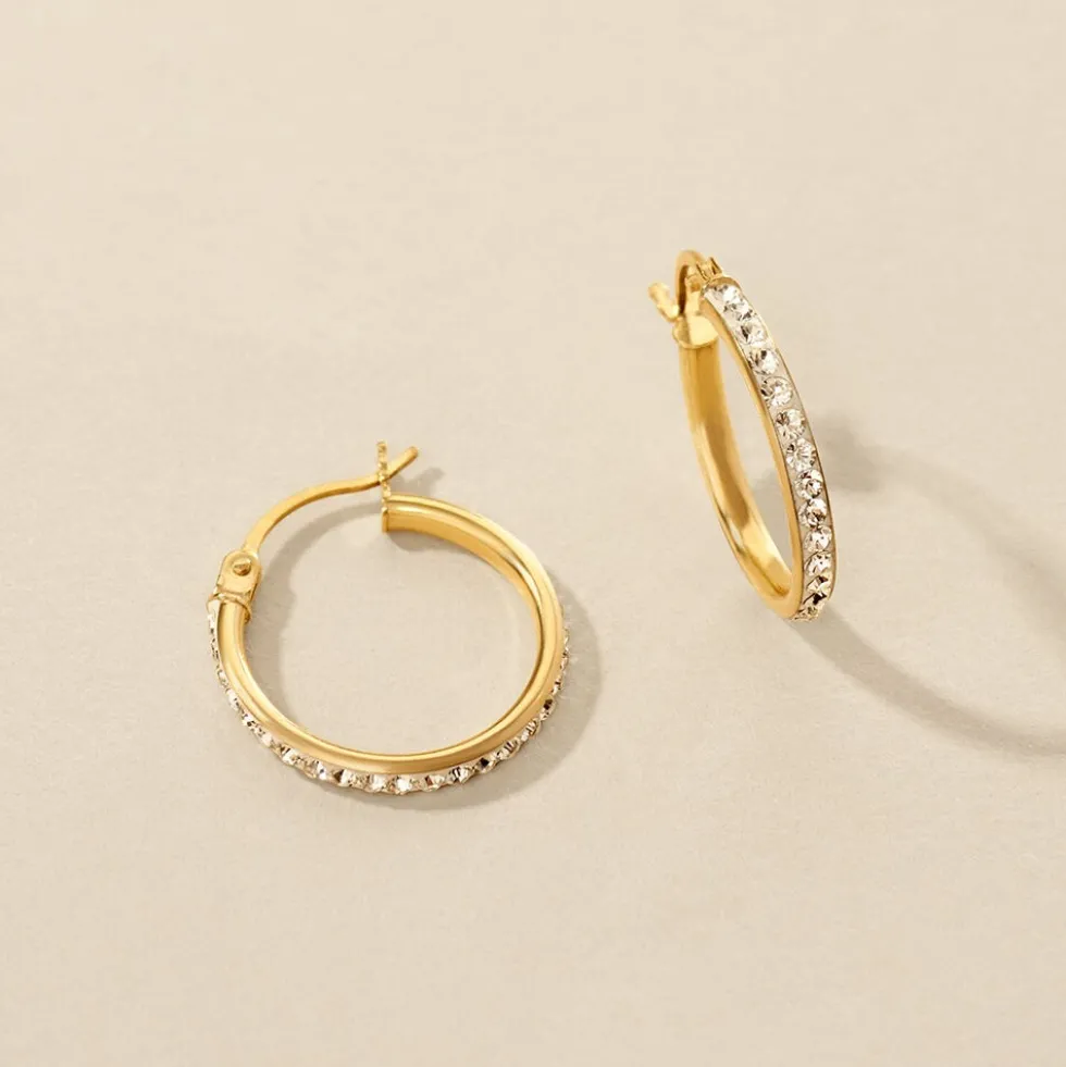 Créoles Sandrine Or Jaune Strass