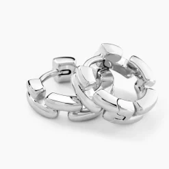 Créoles Aleandra Argent Blanc