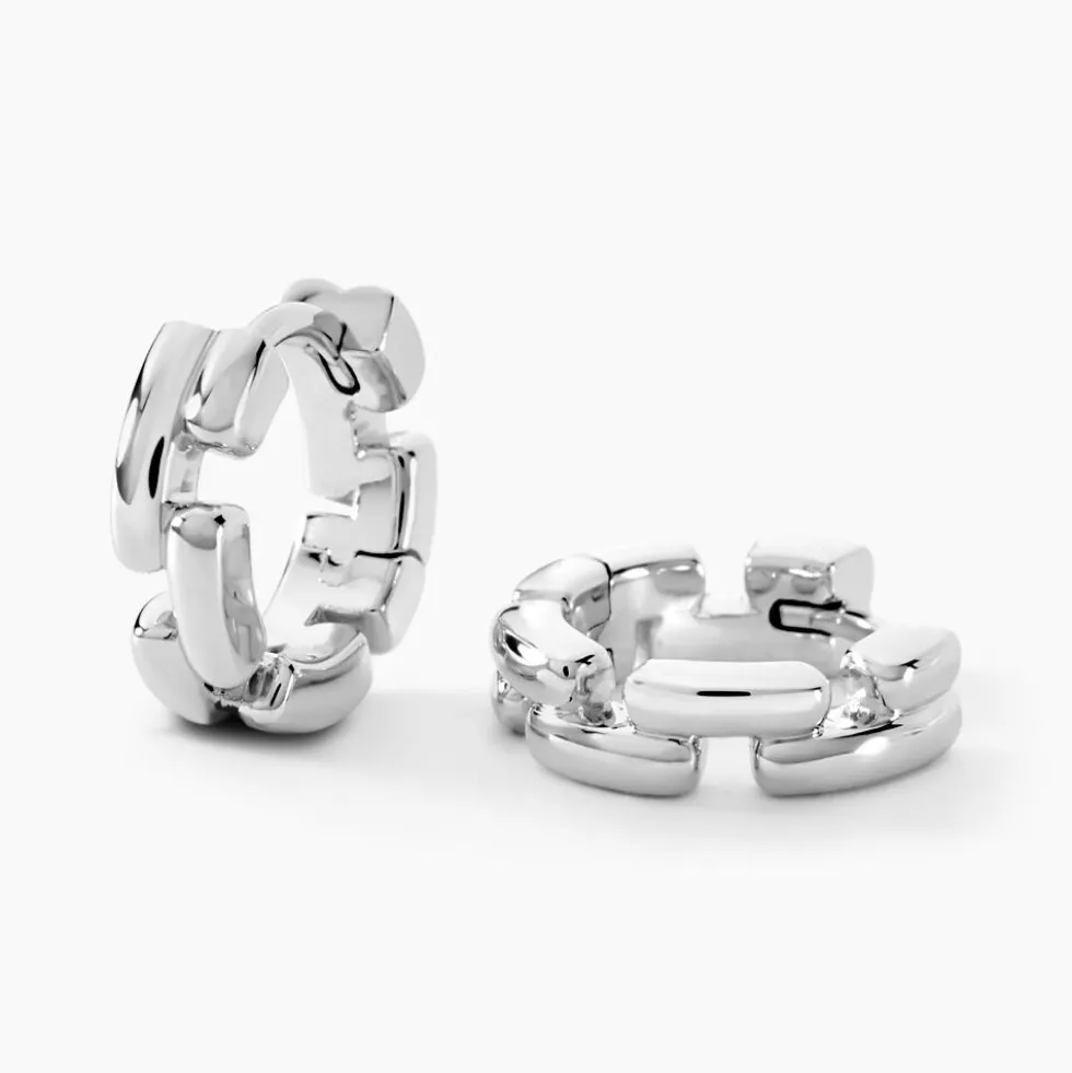 Créoles Aleandra Argent Blanc