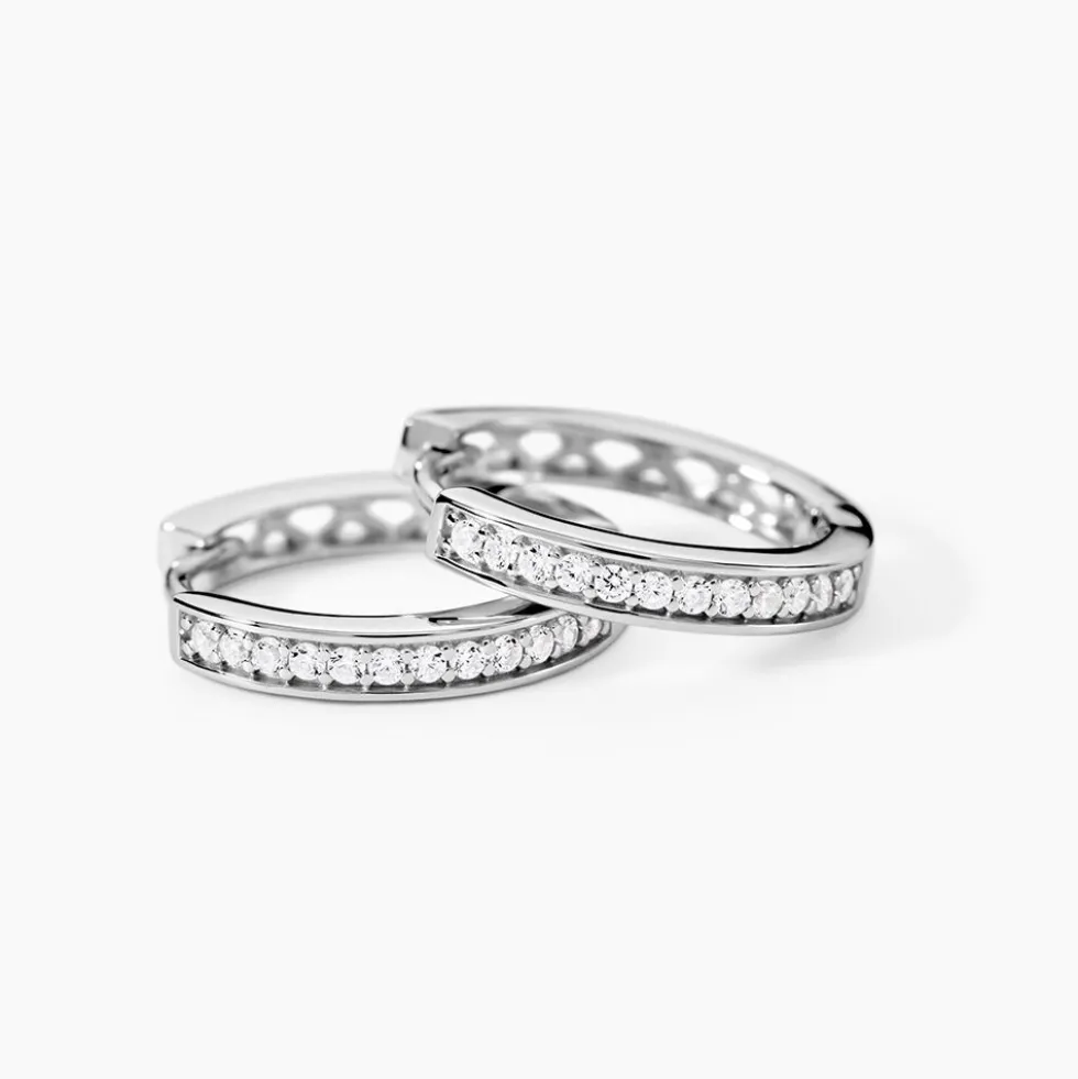 Créoles Alexa Argent Argenté Oxyde De Zirconium