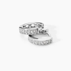 Créoles Alexa Argent Blanc Oxyde De Zirconium