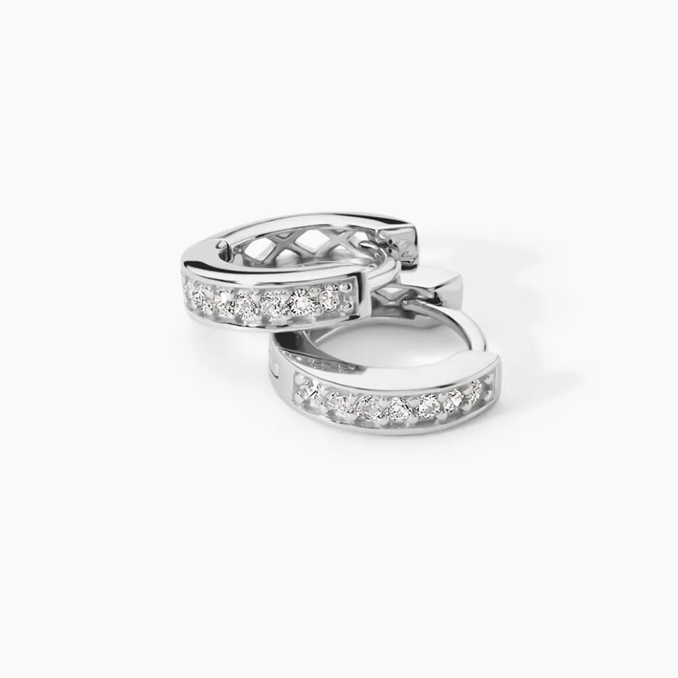 Créoles Alexa Argent Blanc Oxyde De Zirconium